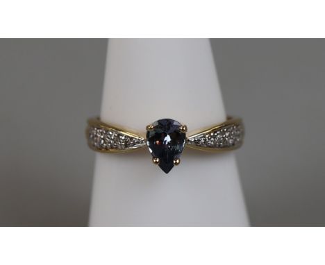 18ct gold sapphire &amp; diamond set ring (size N¼) 