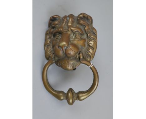 Lion head brass door knocker