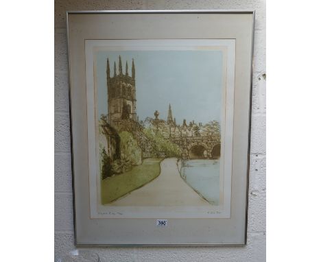 L/E signed print - Magdeline bridge by Richard Beer