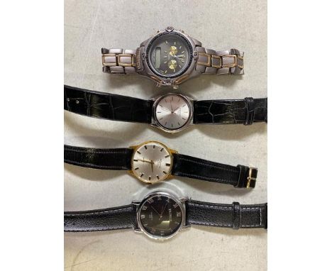 Four gent's wristwatches to include, Yazole, Tissot, Montine and a Titanium quartz