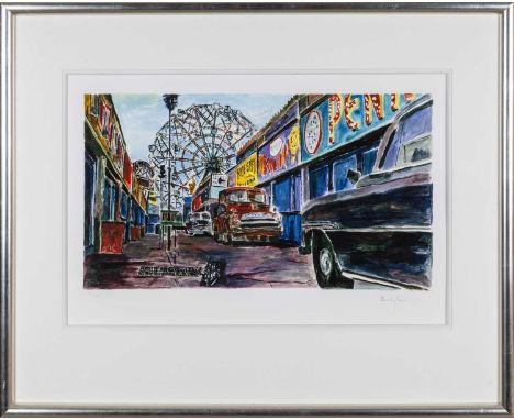 ‡ BOB DYLAN (American, b.1941) limited edition (50/295) print - entitled 'Amusement Park Alley', part of the Beaten Path Seri