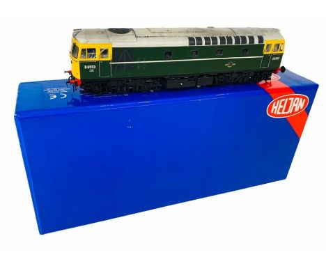 Heljan 3310 Class 33/0 D6553 Green BR Locomotive with 'Howes Sound' DCC Digital Sound. Full Yellow Ends with light weathering