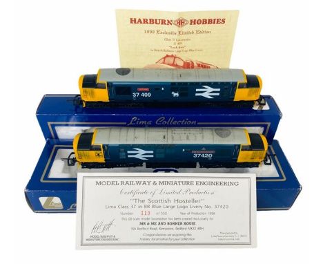 2x Lima 'OO' Gauge Diesel Locomotives - All Boxed 1x 37 420 'The Scottish Hosteller' Ltd Ed:119 of 550 &amp; 1x 37 409 'Loch 