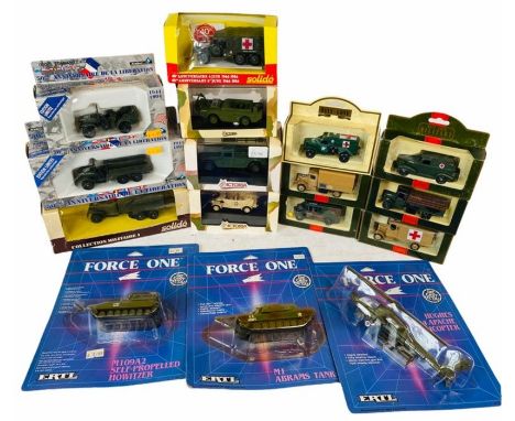 16x Assorted Army Die Cast Vehicles - Mixed assortment - All with original packaging.&nbsp;