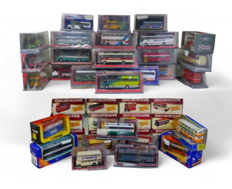 A collection of over forty die-cast model toy buses, including twenty-seven Corgi Original Omnibuses. (qty) 