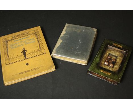 An autograph book with various signed photos of stage and screen celebrities along with a sketch book and 'Sixty Old Time Var