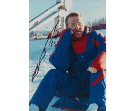 Winter Olympics Eddie the Eagle Edwards signed 8x6 colour photo. Good condition Est.