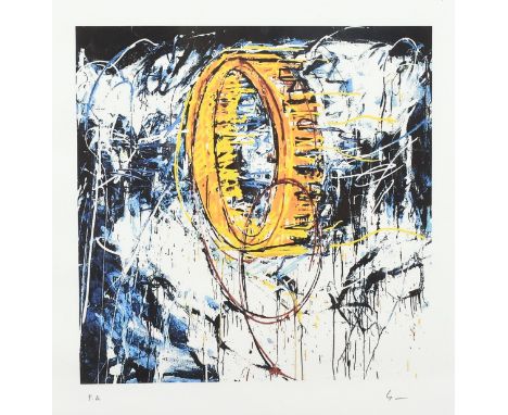 Mario Schifano (1934-1998) Italian, 'Satellite', artists proof lithograph, signed in pencil, 19.75" x 19.75".