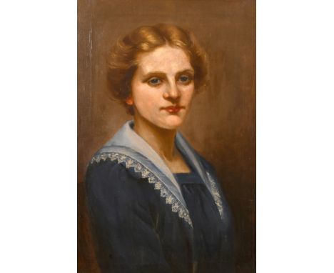 Early 20th century British school, A bust length portrait of a lady, oil on canvas, 24" x 16".