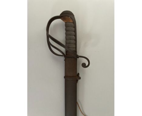 A GEORGE IV 1821 PATTERN CAVALRY OFFICER’S SWORD of regulation type, with pipe-backed blade etched with the crowned Royal cyp