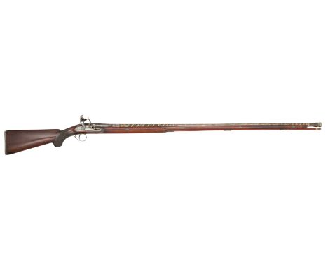 AN UNUSUAL 34 BORE FLINTLOCK SPORTING GUN BY EZEKIEL BAKER WITH FINE INDIAN BARREL, NO. 1937, CIRCA 1815 with earlier Arabian