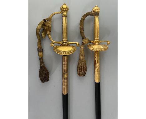 TWO ELIZABETH II COURTSWORDS FOR CIVIL SERVICE INCLUDING THE ROYAL HOUSEHOLD AND DIPLOMATIC CORPS, THE FIRST RETAILED BY THE 