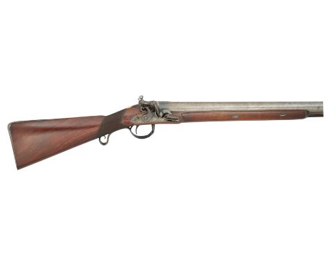 A 10 BORE FLINTLOCK WILDFOWLING GUN BY DURS EGG, NO. 212, CIRCA 1800-5 with browned twist sighted barrel signed in gold lette