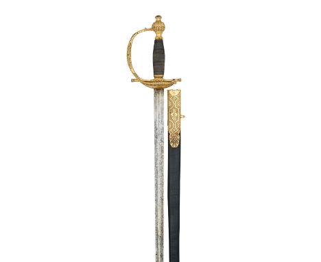 A 1796 PATTERN HEAVY CAVALRY OFFICER'S DRESS SWORD with double-edged blade of flattened-hexagonal section (light pitting), re