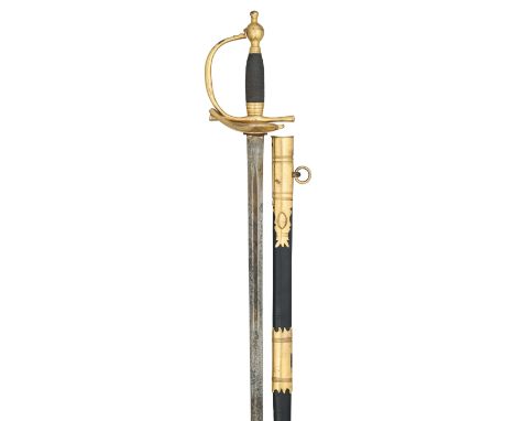 A 1796 PATTERN HEAVY CAVALRY OFFICER'S DRESS SWORD, CIRCA 1828-38 with double-edged blade formed with a short central fuller 