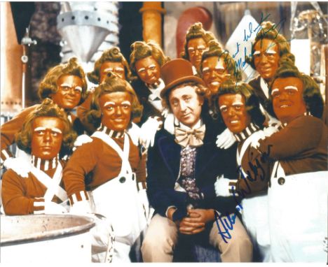 Albert Wilkinson and Malcolm Dixon signed Willy Wonka 10x8 colour photo. Good Condition. All signed pieces come with a Certif