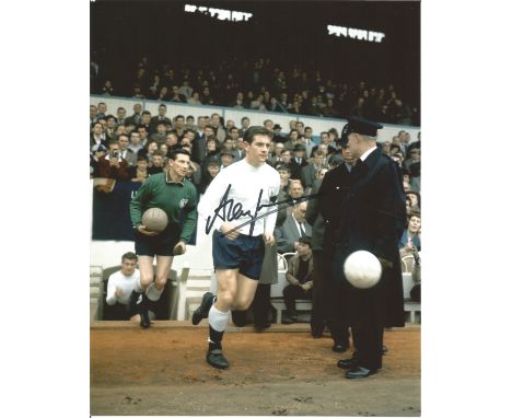 Alan Mullery signed 10x8 colour photo pictured leading Tottenham Hotspur out at White Hart Lane. Good Condition. All signed p