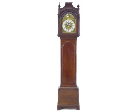An 18th century mahogany long case clock, signed Charles Shuckburgh London, with two train movement, brass dial and silvered 