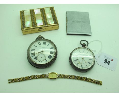 A Hallmarked Silver Cased Openface Pocketwatch, (movement detached / lacking hands / damages); Together with A Hallmarked Sil