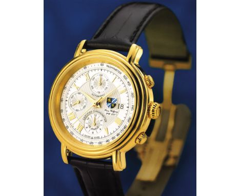 Limitierte Herrenarmbanduhr mit Chronograph 1+199 Prinz Wolfgang von Bayern, Sonderausgabe Modell PW201 / 187 Wasserdichtes, 