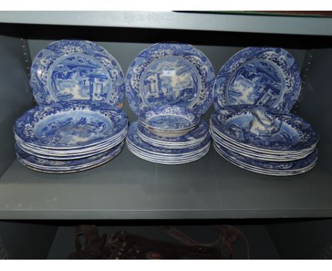 A selection of plates and dishes by Spode and Copeland