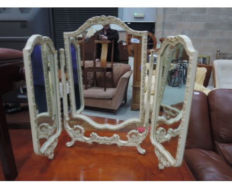 A vintage French style triptych mirror 