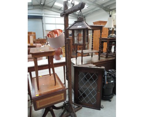A lantern style standard lamp