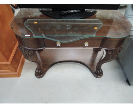 A Victorian style stained frame console table
