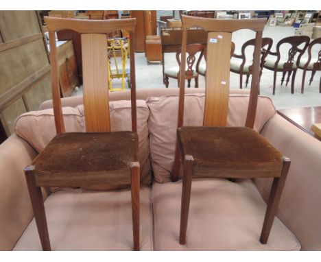 A pair of vintage sapele frame dining chairs