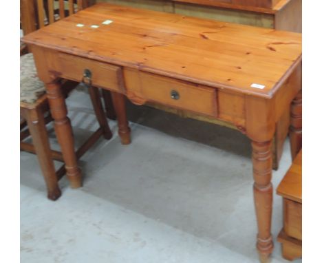 A modern pine console or dressing table