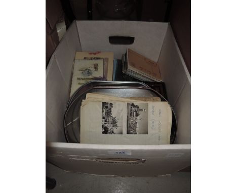 A collection of vintage postcards etc