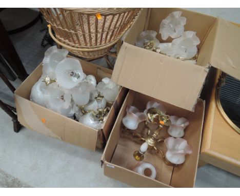 Three boxes of modern light fittings