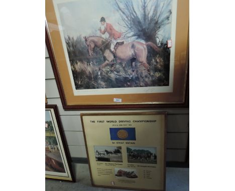 A hunting print and horse driving montage