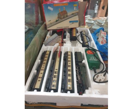 A Dapol model railway set together with a Lima train set, railway accessories etc 
