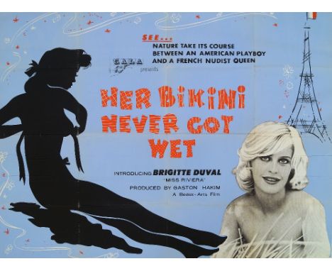 'Her Bikini Never Got Wet', 1962; Beaux-Arts Film; (UK Quad) 76x102cm (unframed) CONDITION REPORT: Creases in accordance with