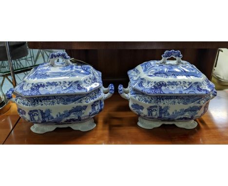 SPODE SOUP TUREENS, 33cm x 23cm x 23cm approx. (2) 