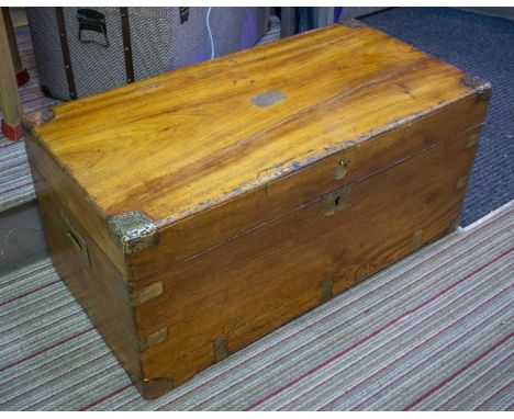 TRUNK, 48cm H x 104cm x 43cm, 19th century Chinese export camphorwood and brass bound. 