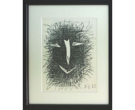 PABLO PICASSO, 'Satyr 1', 1964, original lithograph printed by Mourlot, 32cm x 24cm, framed and glazed.