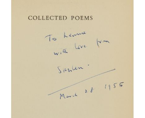 Spender (Stephen) Collected Poems 1928-1953, first edition, signed presentation inscription from the author to Leonard Bernst