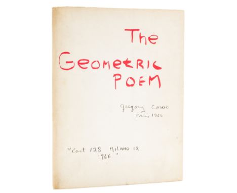 NO RESERVE Corso (Gregory) The Geometric Poem, number 13 of 291 copies, signed presentation inscription from the author to th