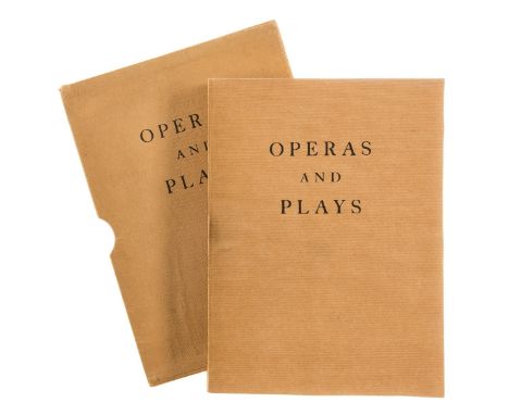 Stein (Gertrude) Operas and Plays, first edition, one of 500 copies, signed presentation inscription from the author to endpa