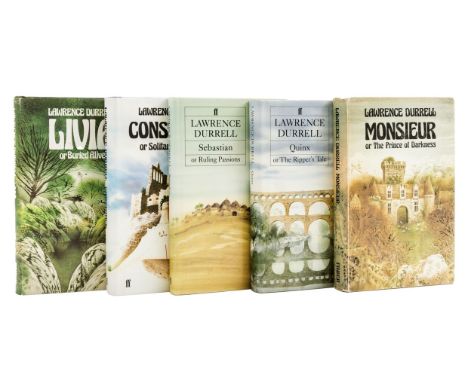 Durrell (Lawrence) [The Avignon Quintet], 5 vol., Monsieur, light toning to spine, jacket spine faded, spine ends and corners