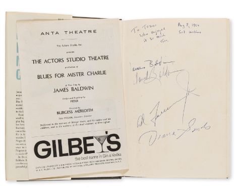 Baldwin (James) Blues for Mister Charlie. A Play, first edition, signed by the author and 3 members of the original cast on e