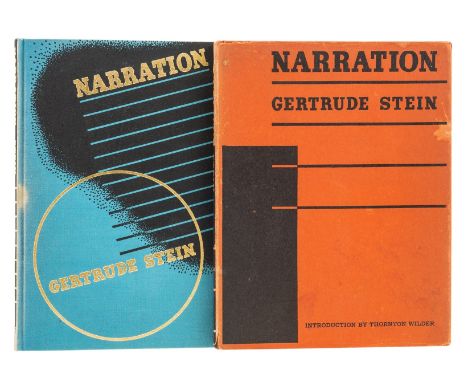 Stein (Gertrude) Narration. Four Lectures... with an Introduction by Thornton Wilder, number 80 of 120 copies signed by the a