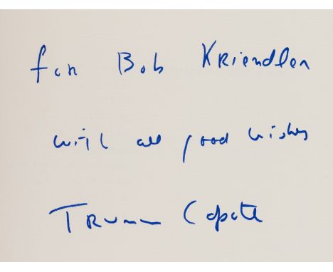 Capote (Truman) A Christmas Memory, first trade edition, signed presentation inscription from the author to Bob Kriendler to 