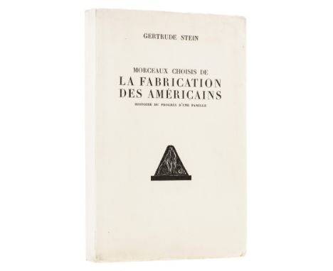 Stein (Gertrude) Morceaux choisis de La Fabrication des Américains, translated by George Hugnet, first abridged edition, numb