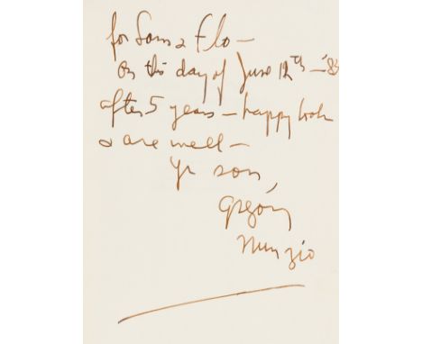 NO RESERVE Corso (Gregory) Herald of the Autochthonic Sprit, first edition, signed presentation inscription from the author t