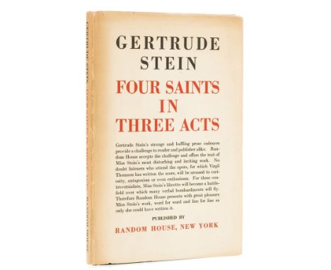 Stein (Gertrude) Four Saints in Three Acts, first edition, two signed presentation inscriptions from the author, the first "W