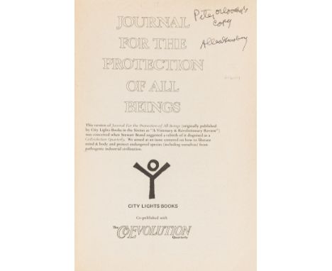 NO RESERVE Ginsberg (Allen, contributor) Journal for the Protection of All Beings, Number four, signed presentation inscripti