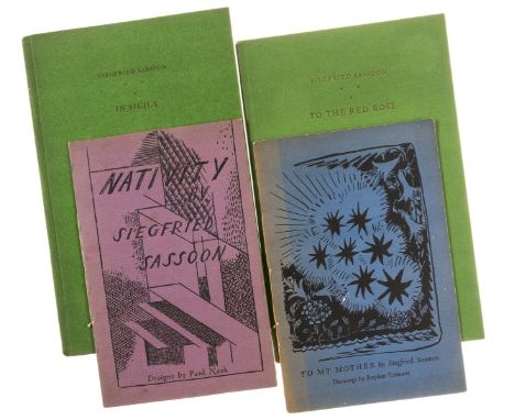 Sassoon (Siegfried) Nativity, illustrations by Paul Nash, [1927]; To My Mother, illustrations by Stephen Tennant, light fadin